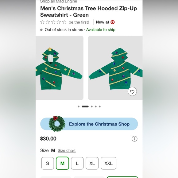 NWT Target Christmas Tree Zip Jacket Men’s Size Medium - Picture 10 of 11